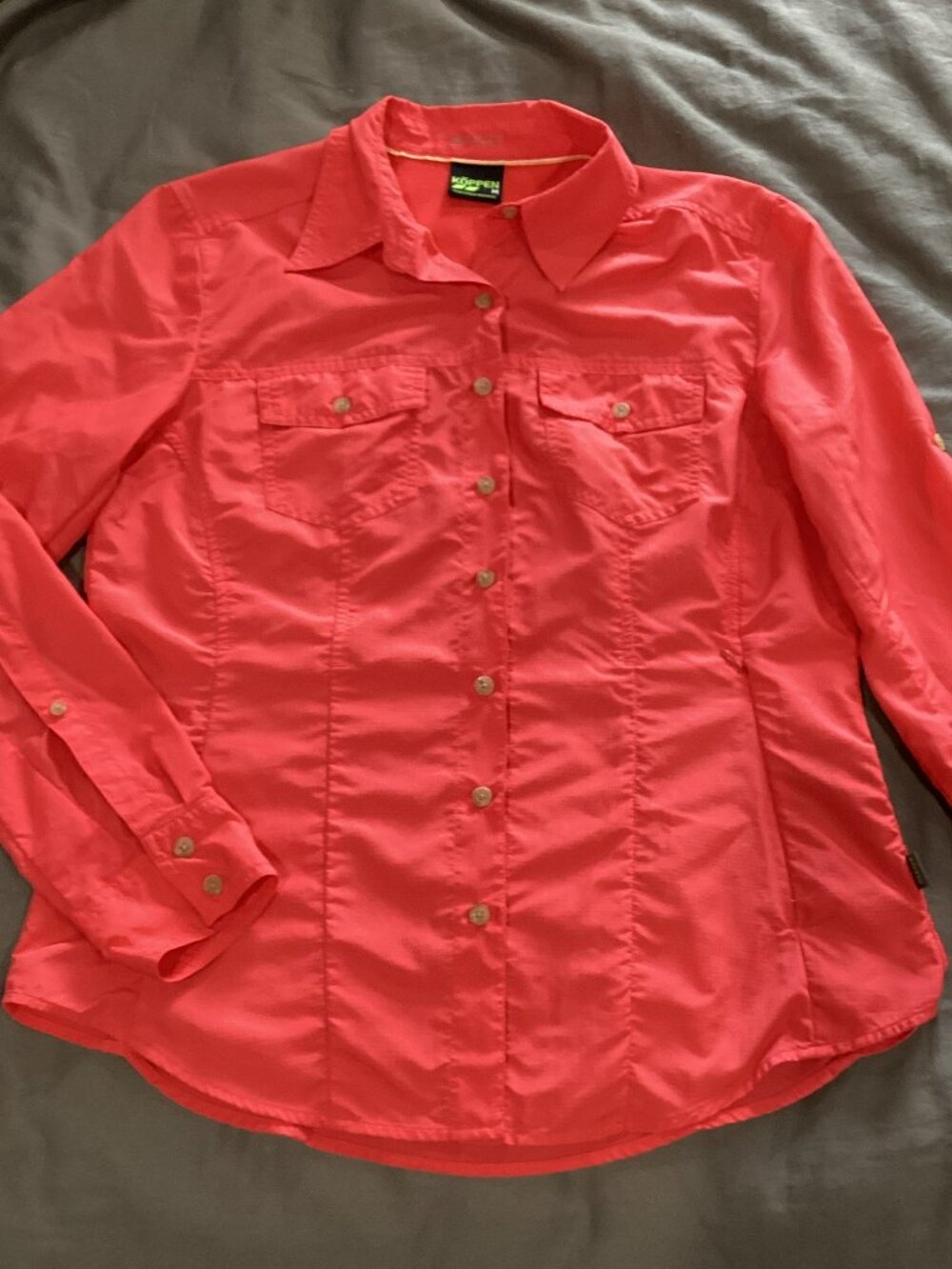 Koppen Dark Coral Utility Shirt – Medium